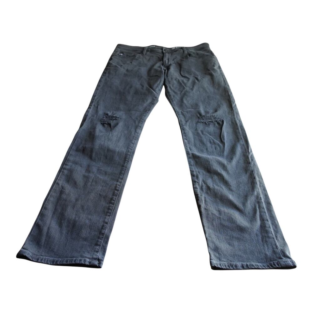 AG Adriano Goldschmied The Graduate Jeans 33R Gray Distressed Straight Leg